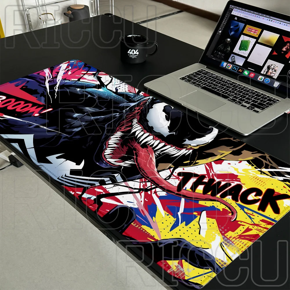 HD 900x400mm 마블 만화 대형 마우스 패드 베놈 컴퓨터 게임 PC 액세서리 데스크 매트 노트북 미끄럼 방지 인쇄 키보드 마우스패드