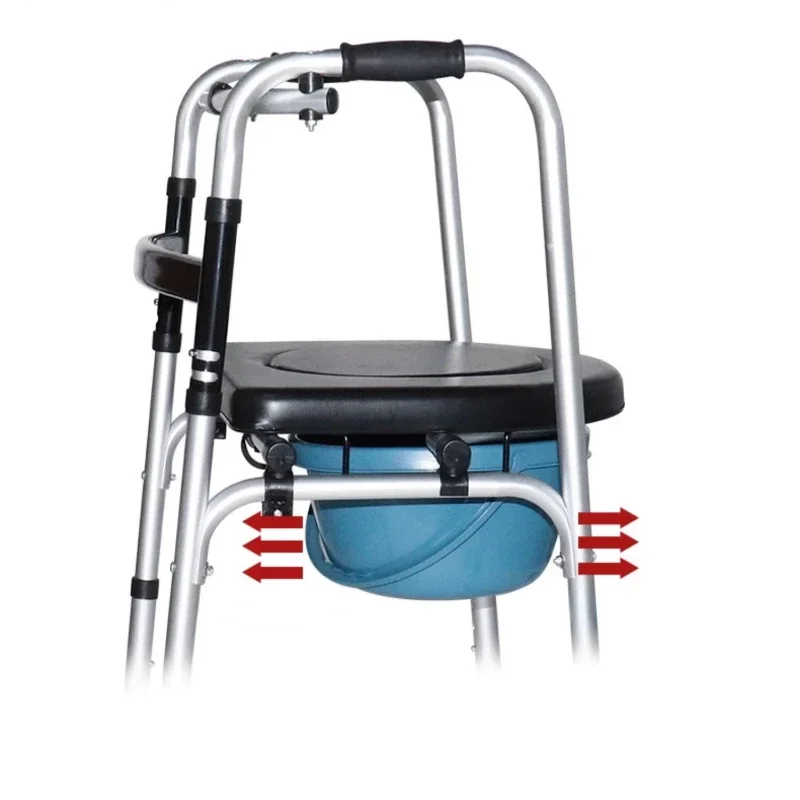 Rehabilitation Training Walker NonSlip FourLegged PushandSit Shopping Cart for Elderly Mobility Training Convenient Walking Aid