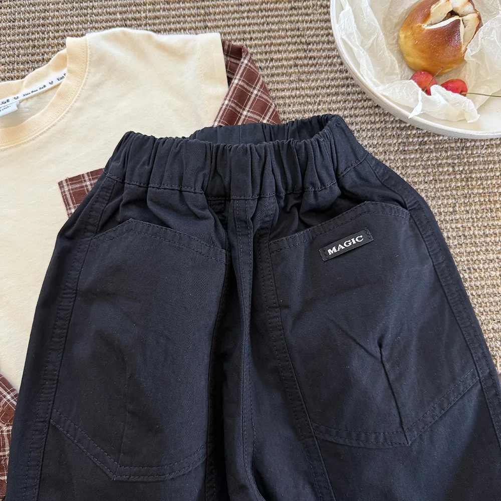 Childrens Pants Spring and Autumn New Style Western-style Korean Version Daily Versatile Fashion Casual Loose Work Pants