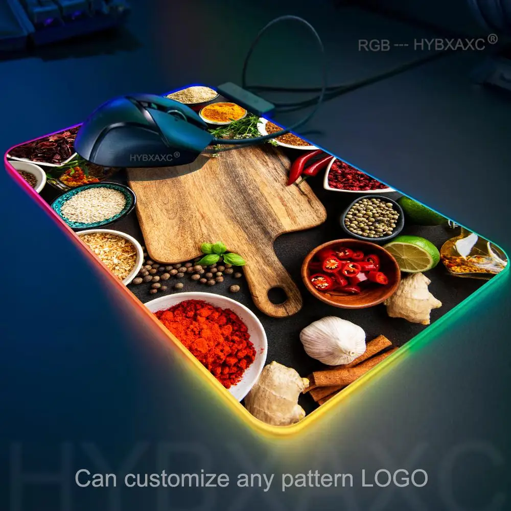 

Modern Kitchen Mouse Pad RGB Gaming Mouse Pad Desk Mat HD Gamer Large LED Light XXL MousePads PC Computer Carpet
