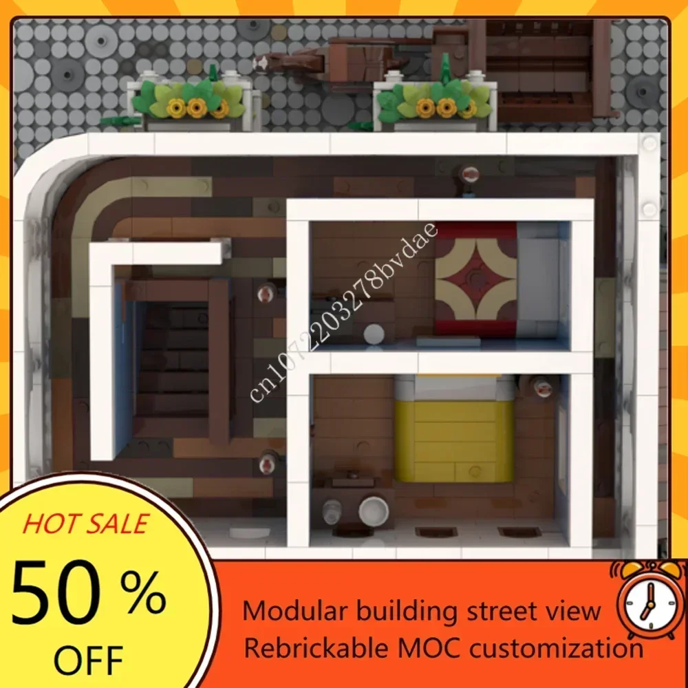 Maison La Sirène modulare Moc kreative Straßen ansicht Modell Bausteine Architektur DIY Bildung Montage Modell Spielzeug Geschenke