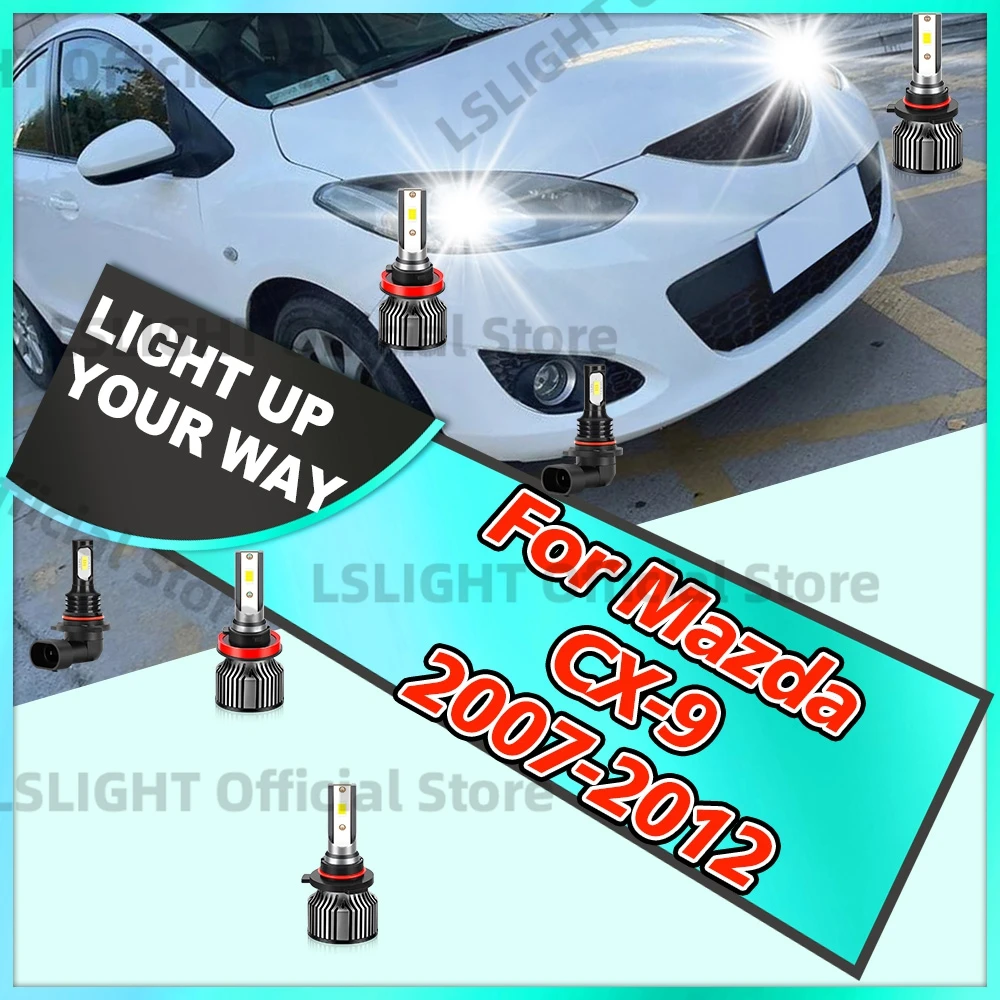 

2/6x CSP 3570 Headlights 6000K 12V Fog Lamp Bulbs For Mazda CX-9 2007 2008 2009 2010 2011 2012 LED High Low Beam 20000LM 120W