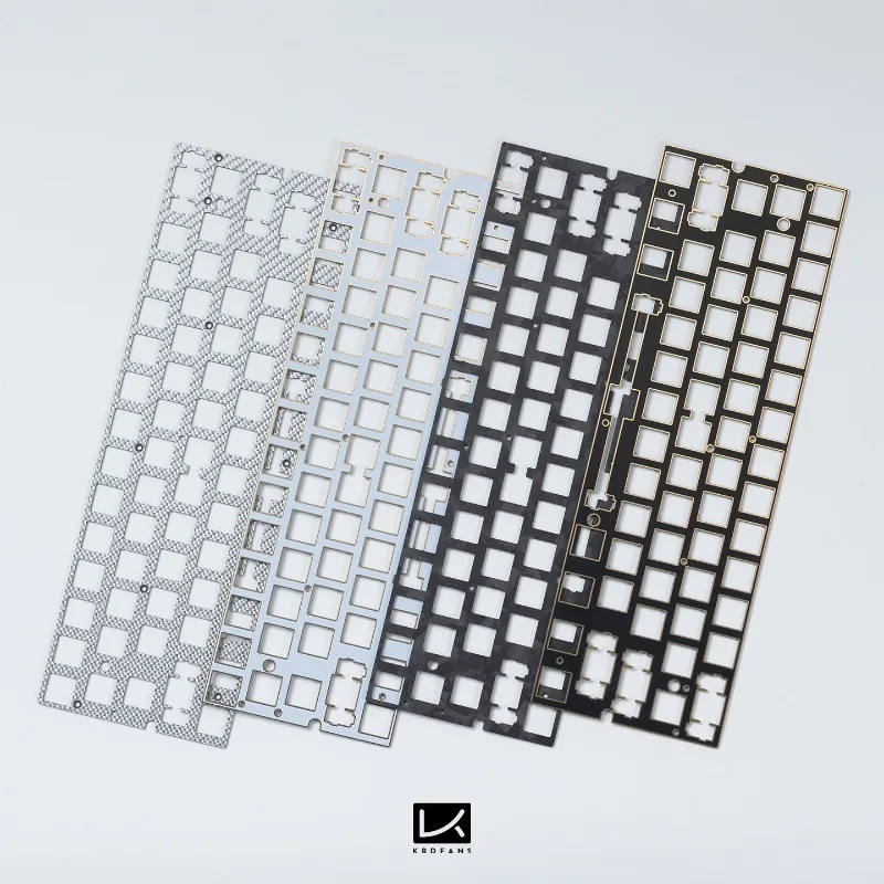 KBDfans Wooting60he V1 V2 Keyboard Plate for Magnetic Switch Keyboard FR4 Black Gold Plate for Keyboard Plate-mount Stabilizer