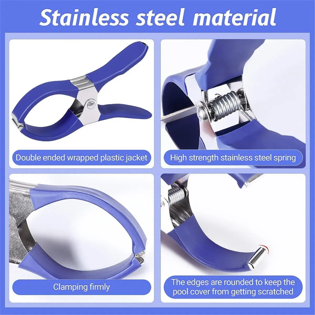 【A30I~】 18 PCS Swimming Pool Cover Clips Wind Guard Clamps Pool Cover Clamps for Above Ground Pool Covers