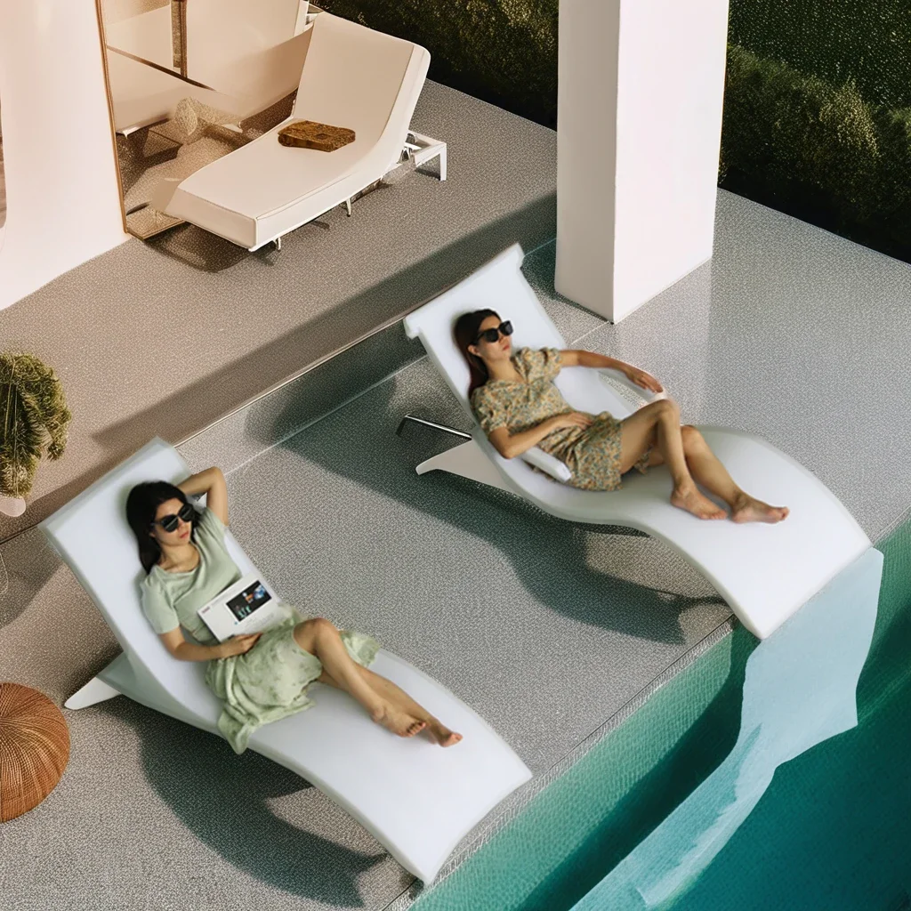 Hotel plastic  chairs sun lounger for use in resort areas