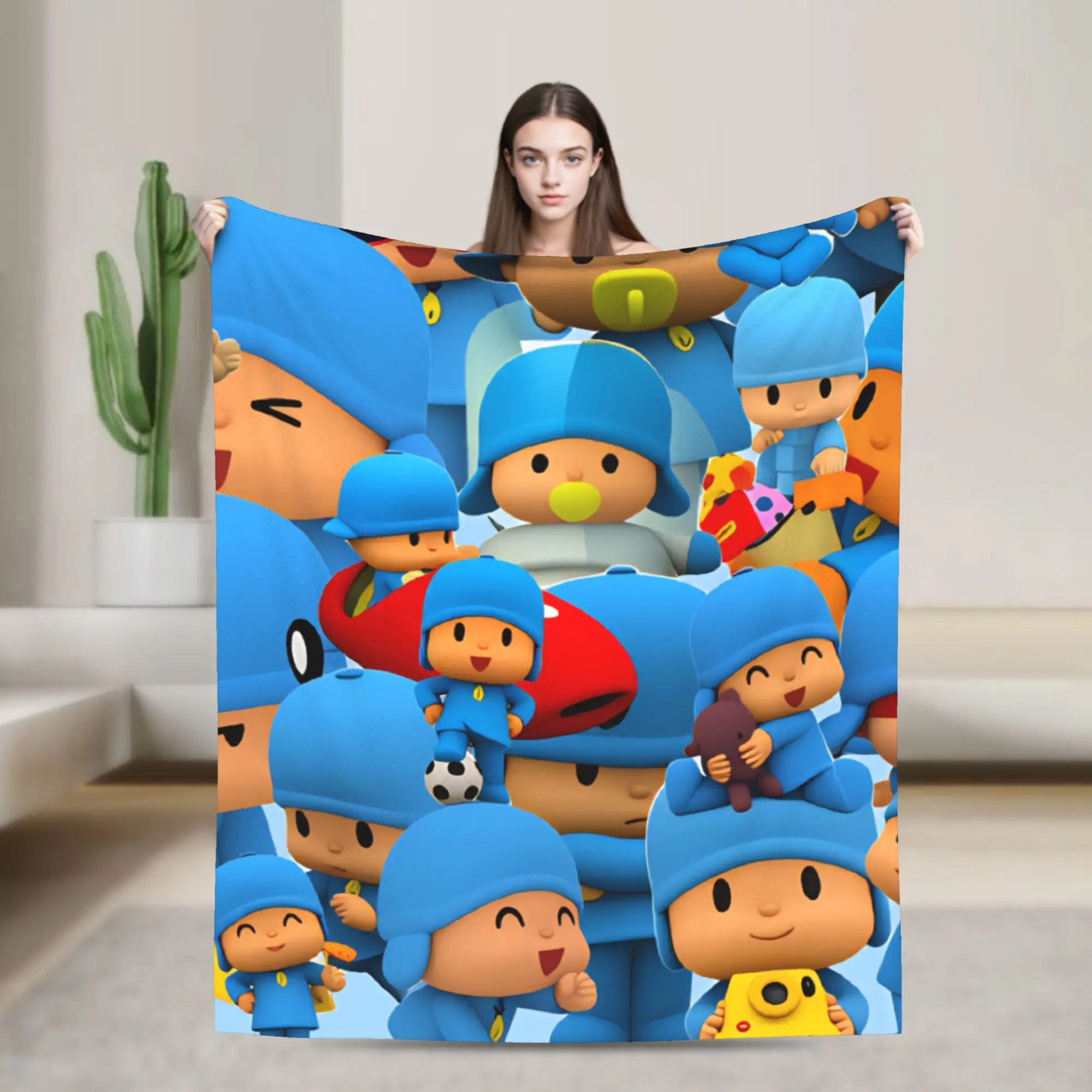 Super Soft Blanket Travel P-POCOYO Elly Throw Blanket  Flannel Bedspread For Living Room Novelty Sofa Bed Cover