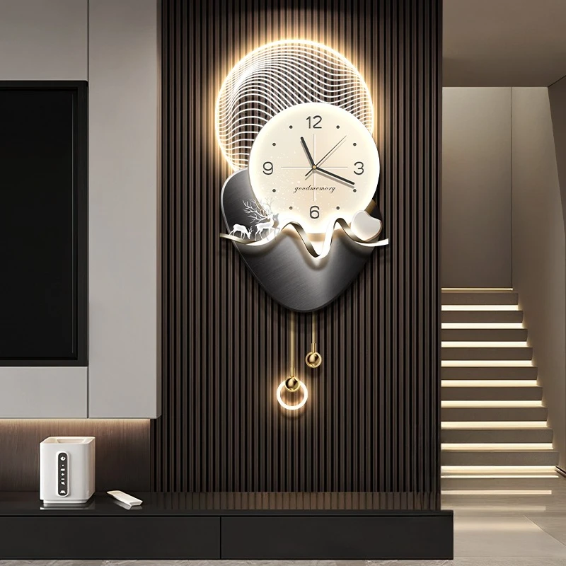 Abstract Creative TV Background Living Room High-end Wall Clock Modern Light Luxury Wall Clock Large Relojes De Pared Wand Deko
