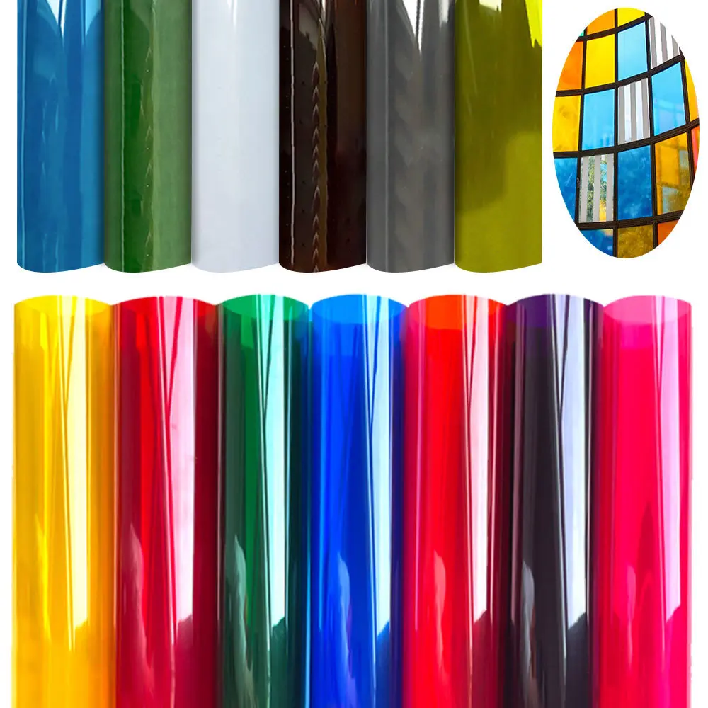 15in x 47in Multiple Colour Window Film Solar Tint Glass Door Home Glass Decor SelfAdhesive Transparent UV Protector Sticker DIY