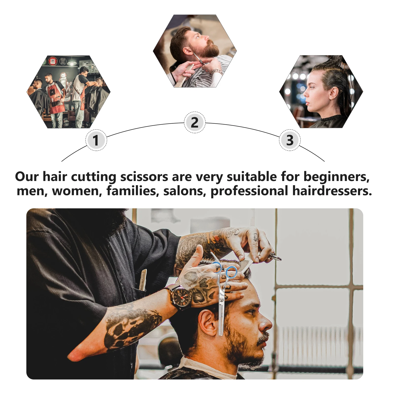 7 قطعة مجموعة تصفيف الشعر أدوات الحلاق المهنية صالون حلاقة عدة مريح قص الشعر مقص مشط كليب صندوق تخزين