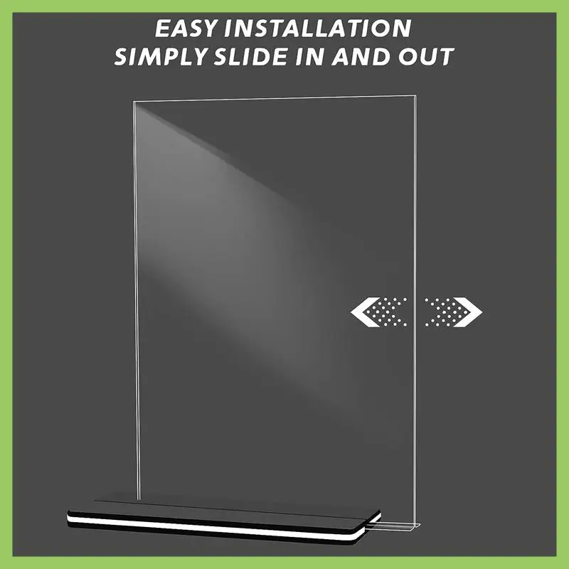 

ABJT-Acrylic Sign Holder Plastic Sign Holder 8.5X11 Inches, 6 Pack T Shape Table Top Display Stand, Double Sided