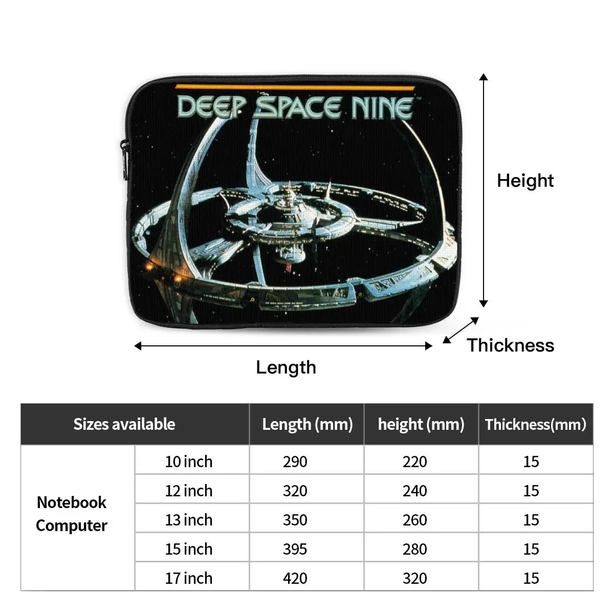 Stars Treks Deep Space Nine Space Station 2 Notebook Laptop Bag Case Pouch Notebook Sleeve Cover Bag Tablet Shockproof Case Bag