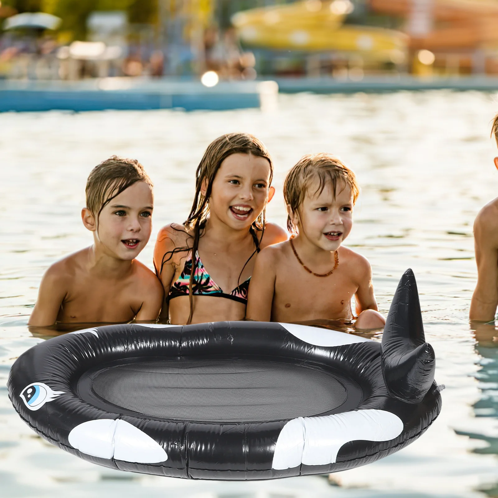 เก้าอี้ลอยน้ำแบบตาข่ายพับได้ ระบายอากาศได้ ที่นอนเป่าลมสำหรับสระว่ายน้ำ อุปกรณ์เสริมสำหรับสระว่ายน้ำ เบาะลอยน้ำ เก้าอี้ลม โซฟาเป่าลม