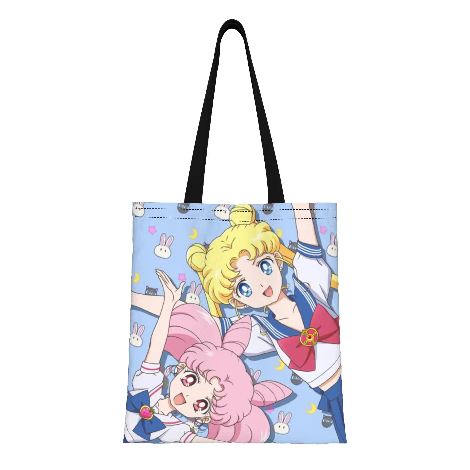 Back to school season Lunar Hero (14) Sailor Moon Canvas Tote Bag Perfect for Outdoor Women's Top-Handle Bags