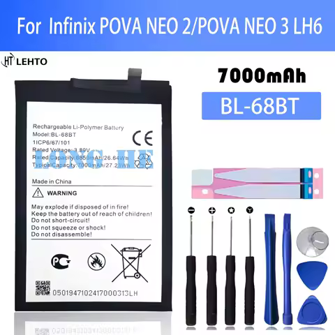 2026 Years 100% New Original Battery BL-68BT For Tecno POVA NEO 2/POVA NEO 3 LH6 Battery Battery + Free Tools