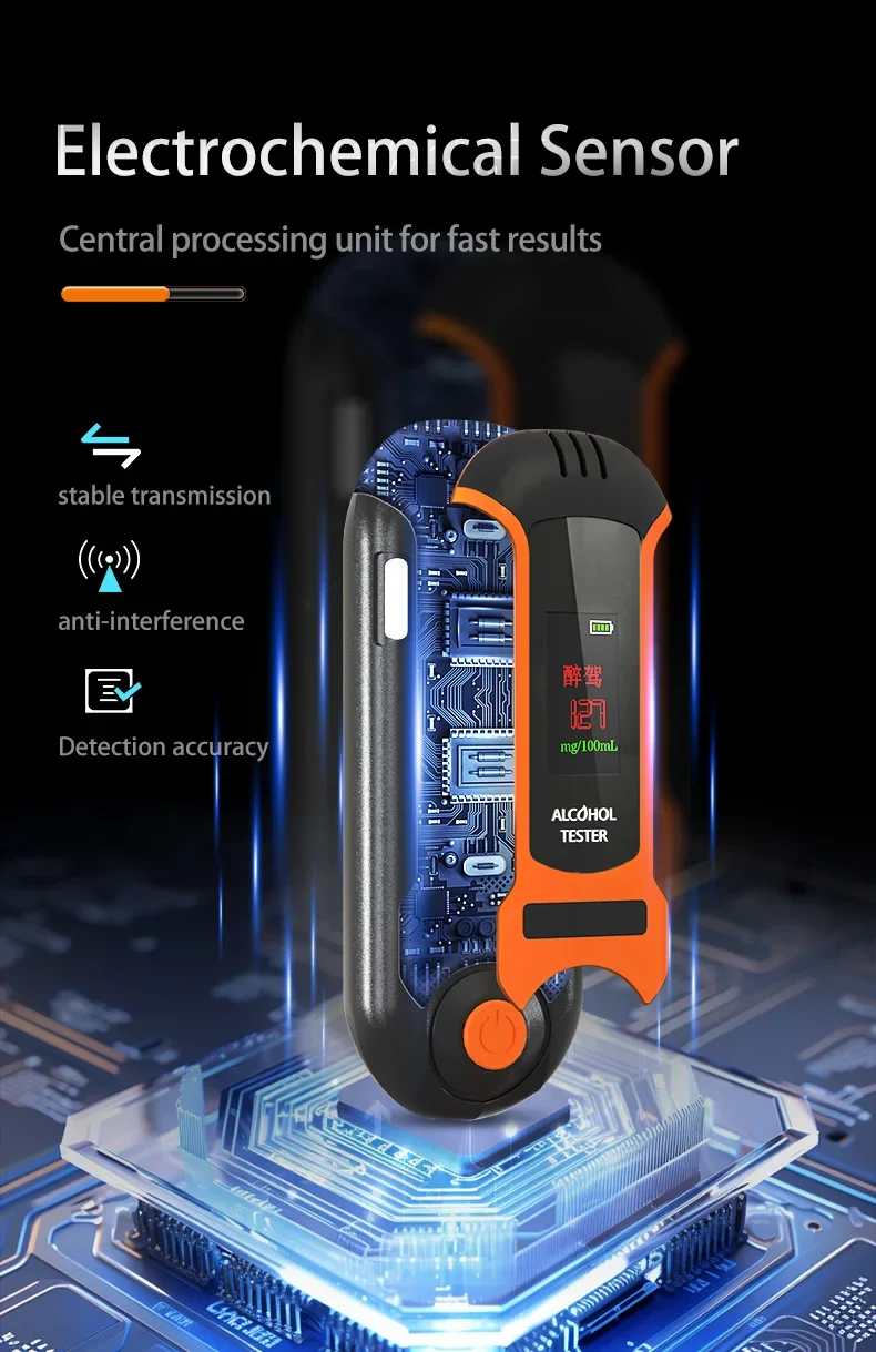 Aikesi Breathalyzer Professional Alcohol Tester  Digital LCD Display  High Quality Non-contact  Breath Tester  CE FCC ROHS