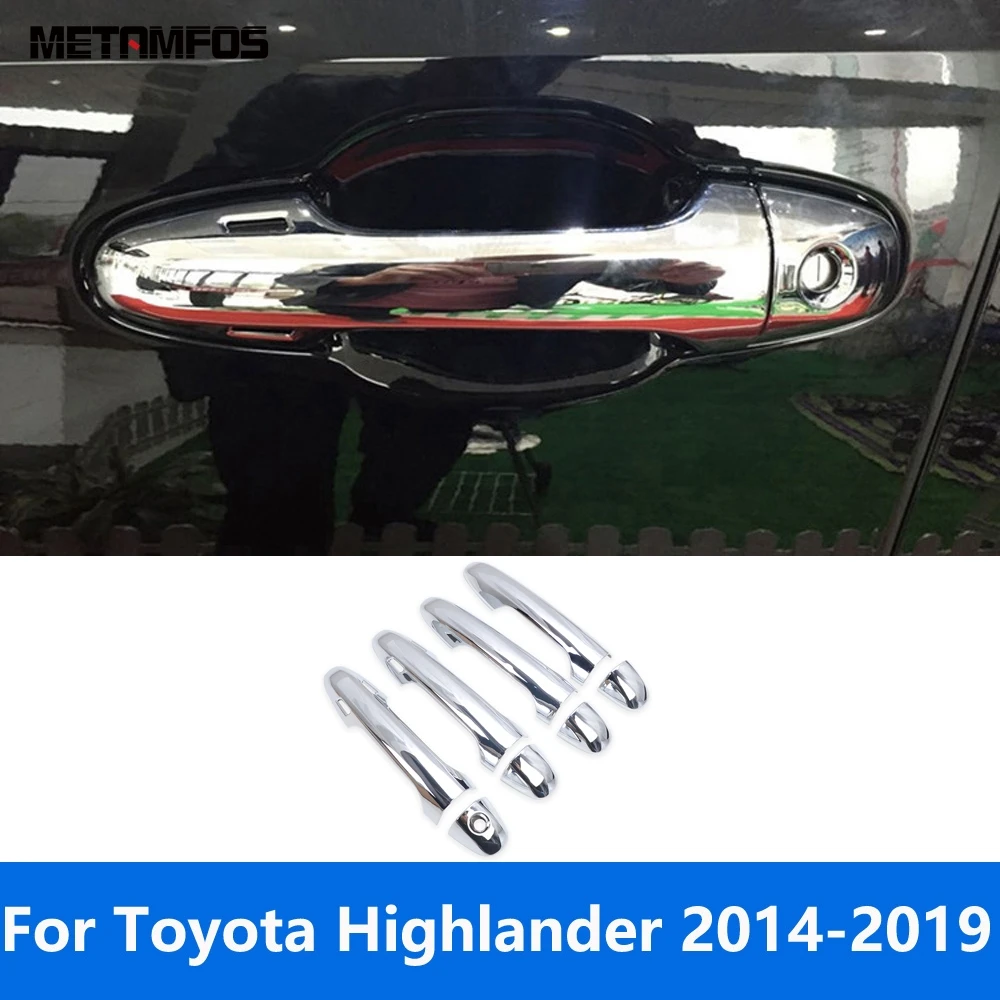 

For Toyota Highlander 2014-2017 2018 2019 Chrome Side Door Handle Cover Trim Protection Cap Exterior Accessories Car Styling