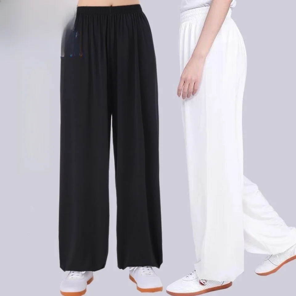 

Men's Tai Chi Yoga Pants Summer Fitn Morning Exercise Dance Lantern Pants Mosquito Repellent Traditional Chinese Ethnic Sle