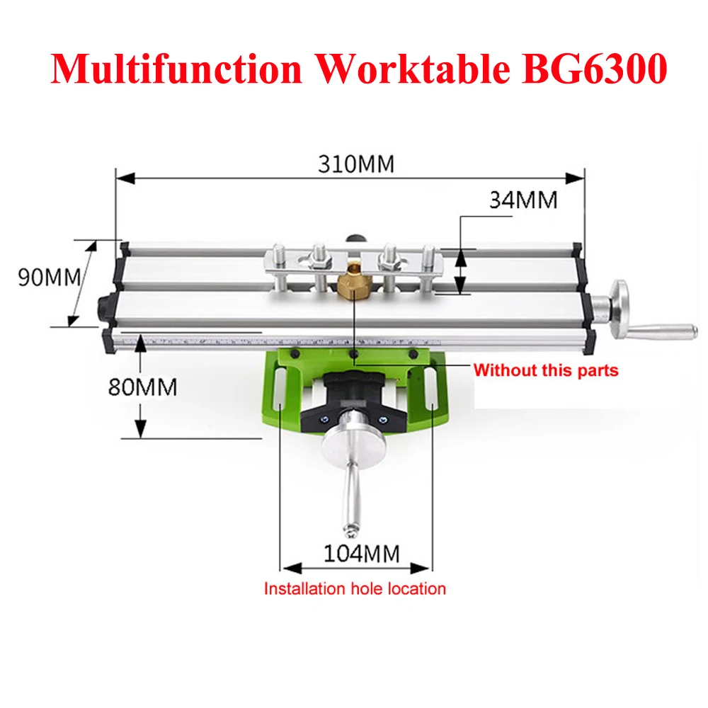 Mini Precision Multifunction Worktable BG6300 Bench Vise Fixture Drill Milling Machine X Y Axis Stroke 200*50mm Adjustment Table