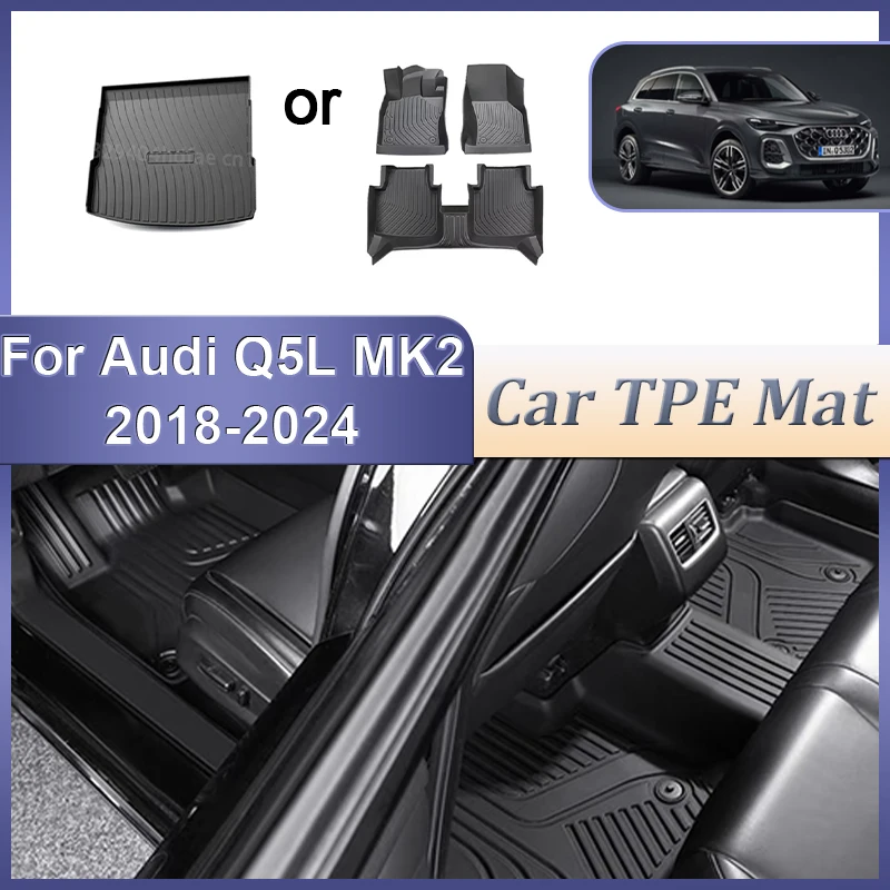

LHD TPE Car Floor Mat For Audi Q5L MK2 2018-2024 Auto Interior Duty Waterproof Non-slip Trunk Rugs Carpets Protector Foot Tools