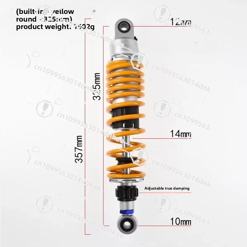 Motorcycle Shock Absorber Adjustable Damping 305mm/325mm/345mm/365mmn Modified Electric Vehicle Rear Shock Absorber