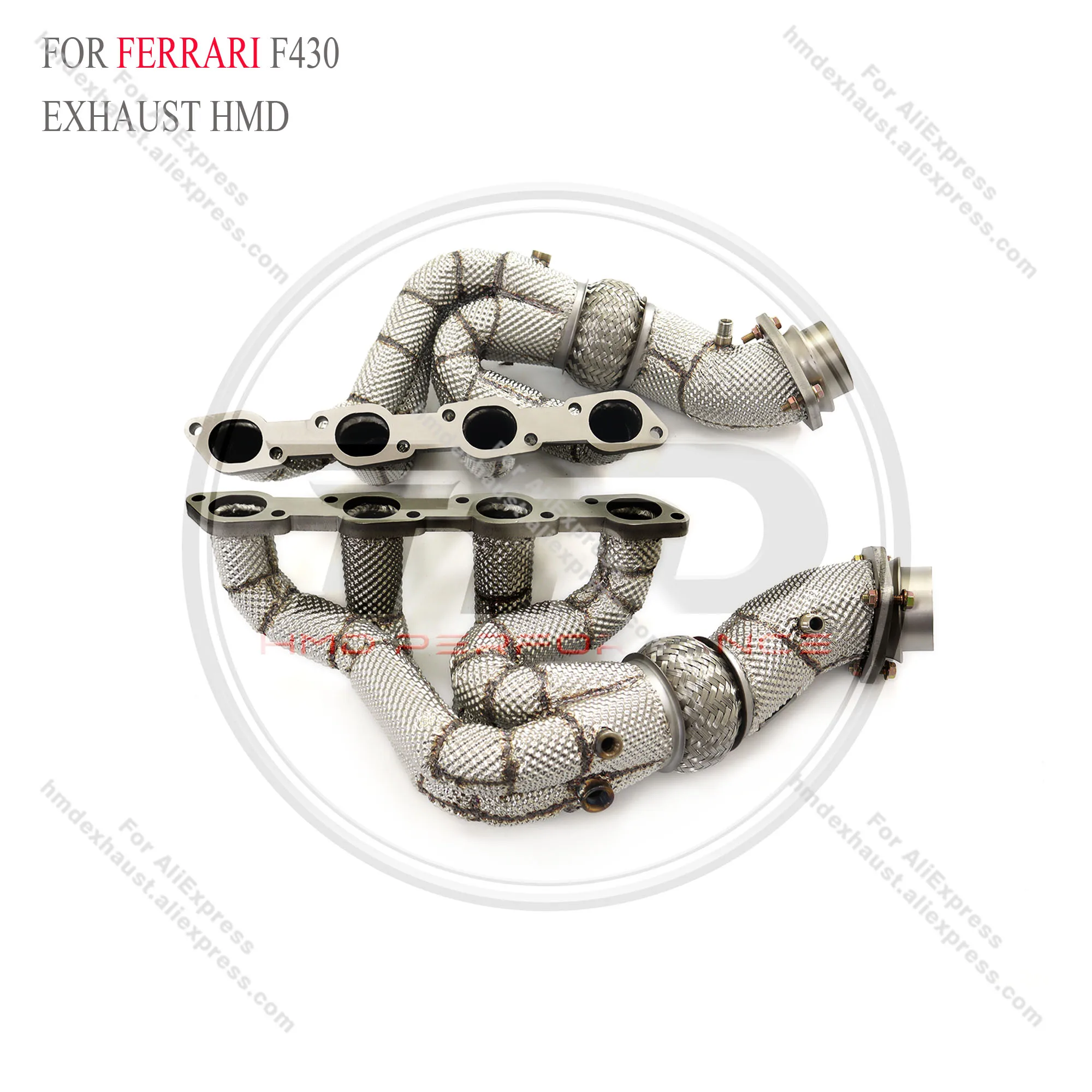 HMD Exhaust System High Flow Performance Headers for Ferrari F430 4.3L Manifold With Heat Shield