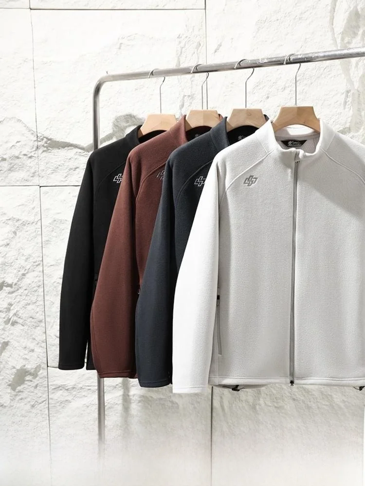 

PSENY Men's Fce Jaet Commute Warm Velvet Texture High End Autumn Winter Outerwear Stand Fit Polyester Long Sve Zipper