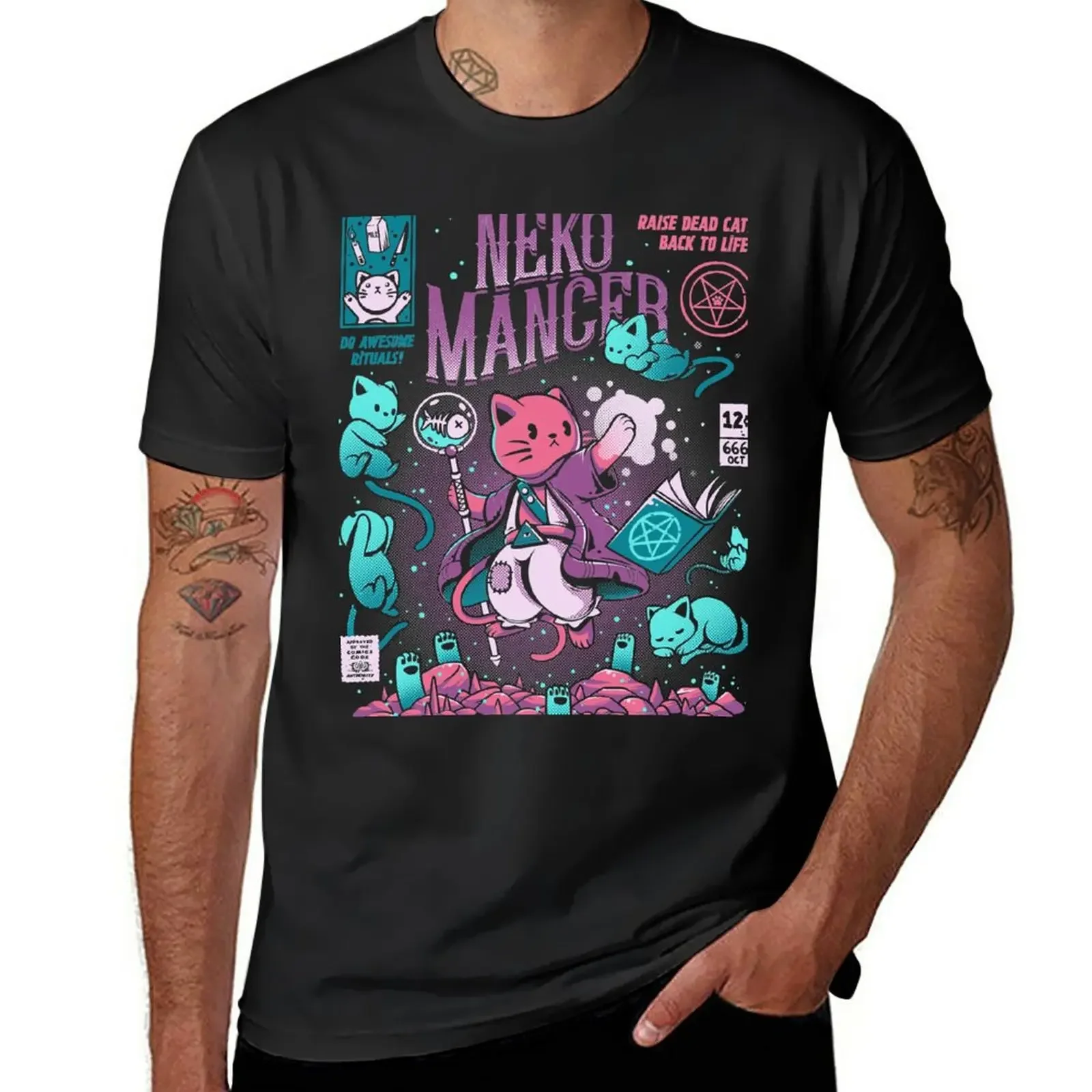 New Neko Mancer Raise Dead Cats Back To Life Do Awesome Rituals, Cat Lovers, T-shirt T-Shirt