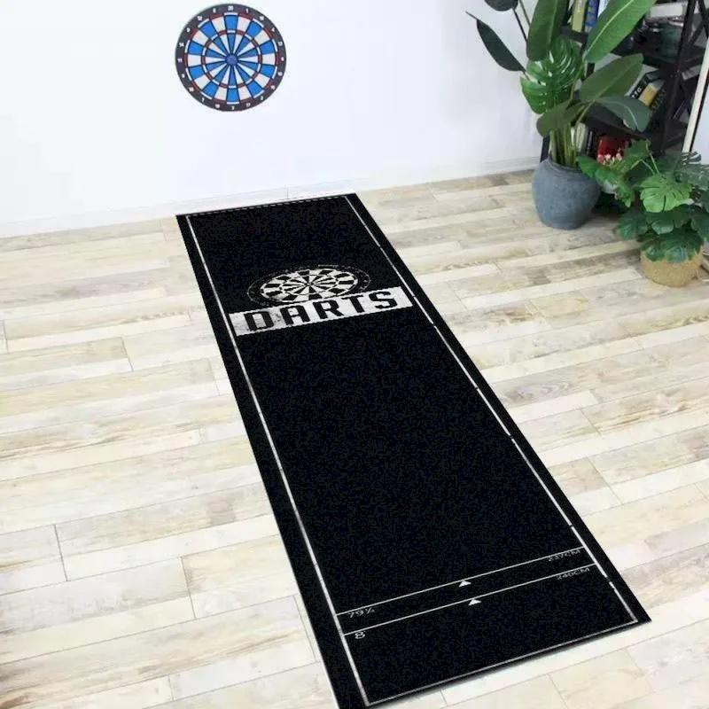 VIKAMA Red Dart Target Pattern Running Blanket Anti slip Floor Dart Throwing Line Measurement Pad Sports Home Decoration