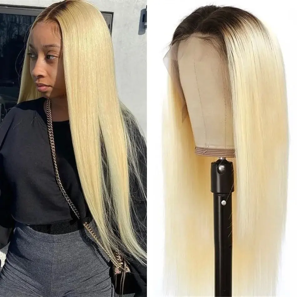 Melodie 613 Blonde 13x6 HD Lace Frontal Wig 13x4 Glueless Human Hair Wigs Straight Pre Bleached Brazilian 150% 28 inch