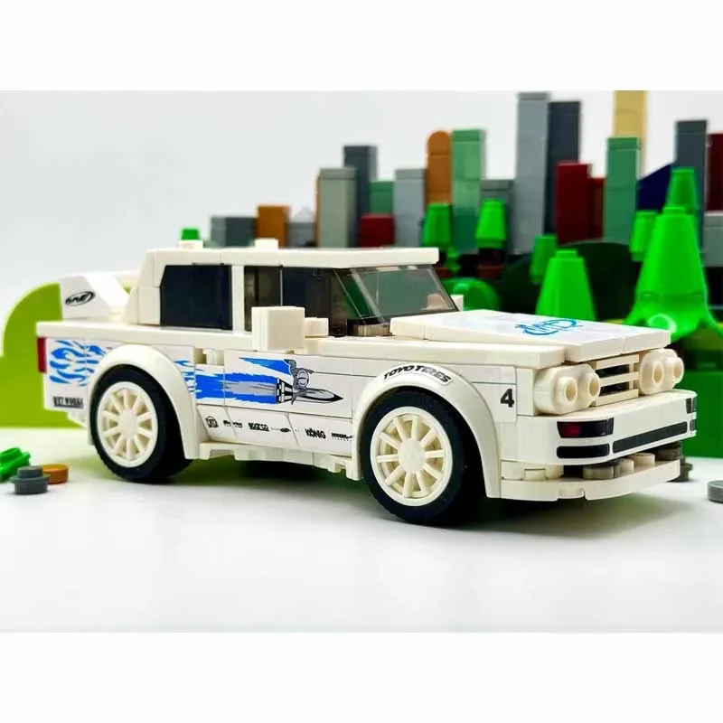 MOC-193692 clássico cidade esportes carro de corrida modelo bloco de construção, 225 peças, meninos crianças aniversário bloco de construção brinquedo presente
