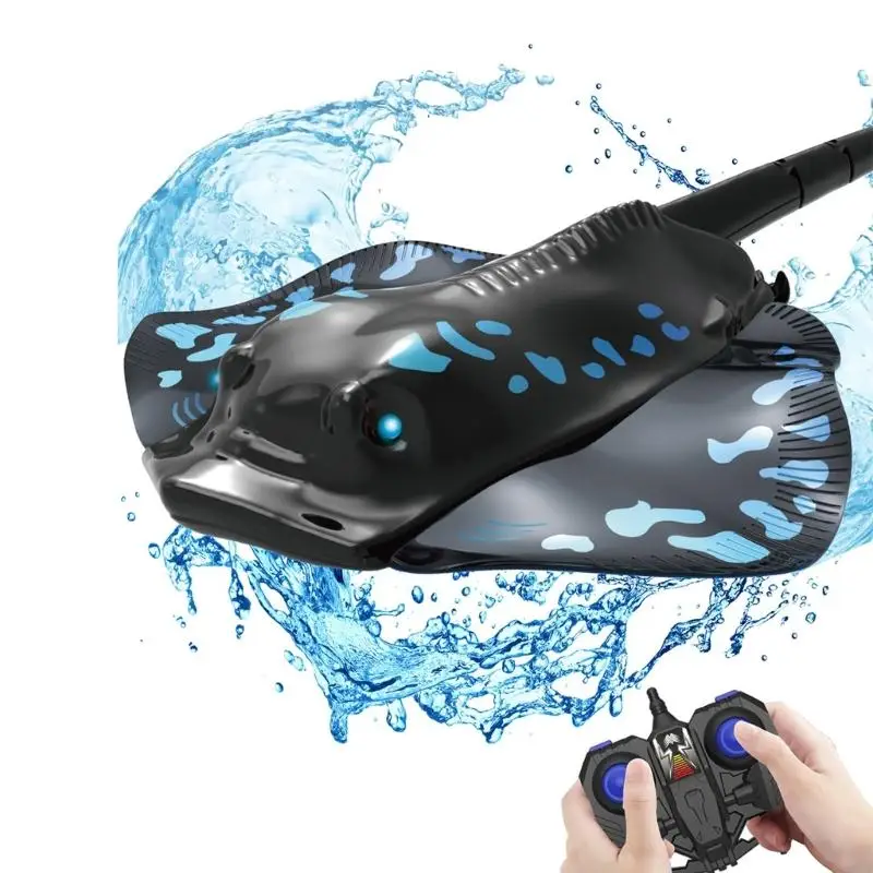 Remote Control Manta Ray Toy com barbatanas flexíveis Robôs peixe à prova d'água Toy para infantil Banho banho Time