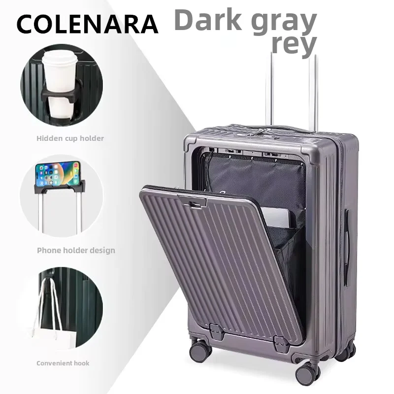 COLENARA Cabin Suitcase Front Opening Boarding Case Laptop Trolley Case 20
