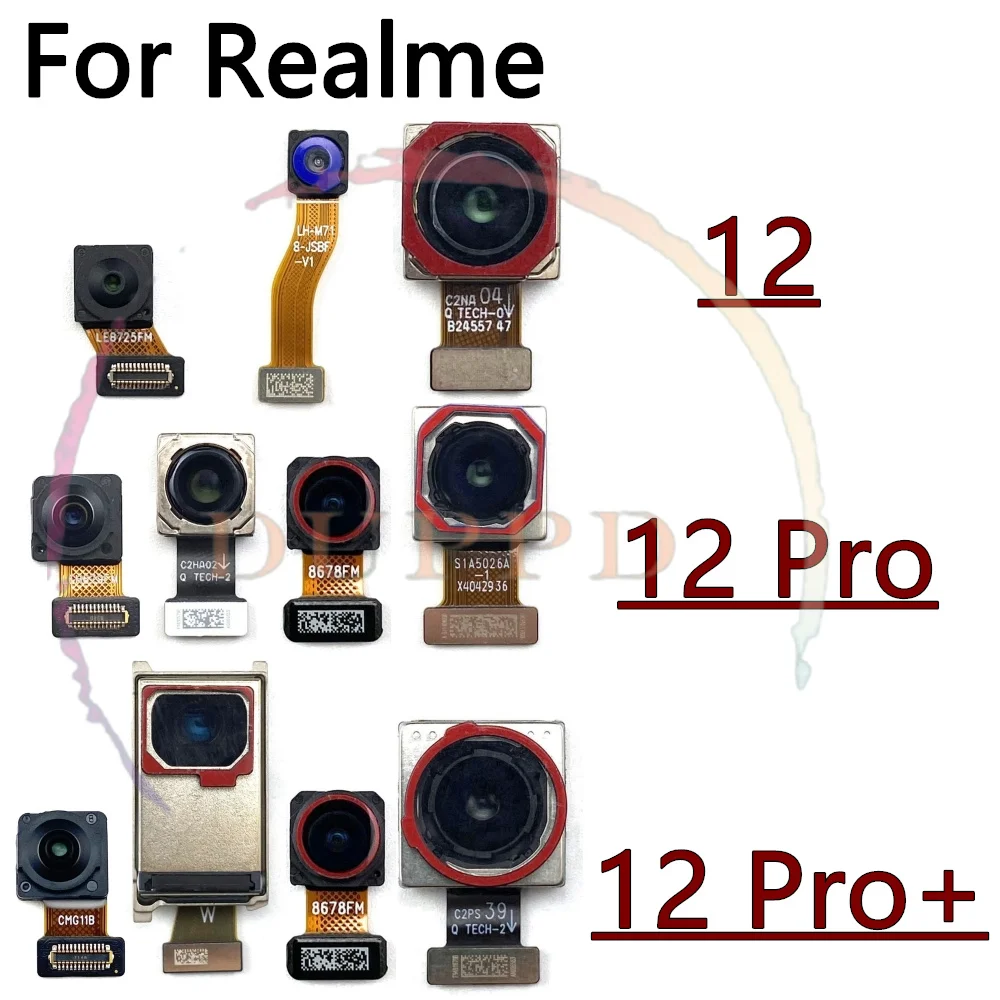 Rear Front Camera Mobile Phone For Realme 12 Pro+ 12pro Backside Back Main Camera Module Flex Cable Replacement Parts