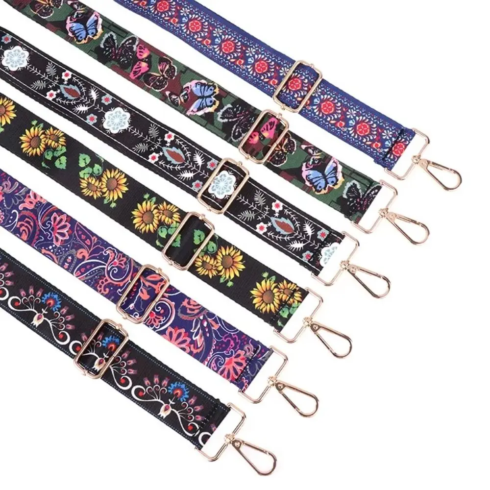 Portable Wide Shoulder Bag Strap Colorful Ethnic Style Handbag Belt Replacement Adjustable Bag Handles Bag Accessories