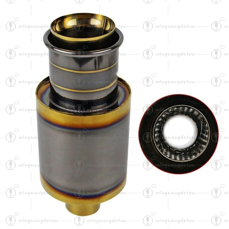 Car Modification with Spiral Stainless Steel Exhaust Pipe, General Sports Car Sound Wave Low Drum Middle Exhaust Pipe