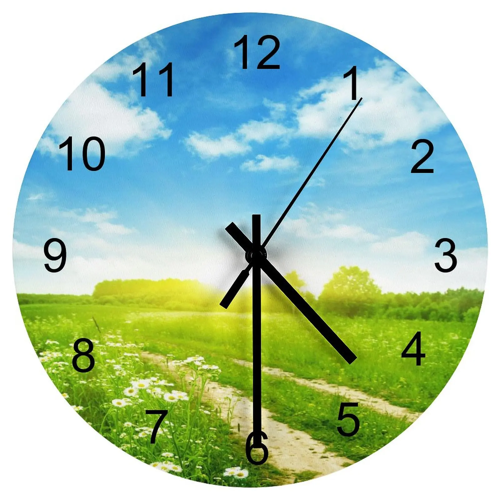 

Kitchen Wall Clock Graceful nature Clocks 12 inch Silent Fashion Round Artistic DIY Theme Novelty