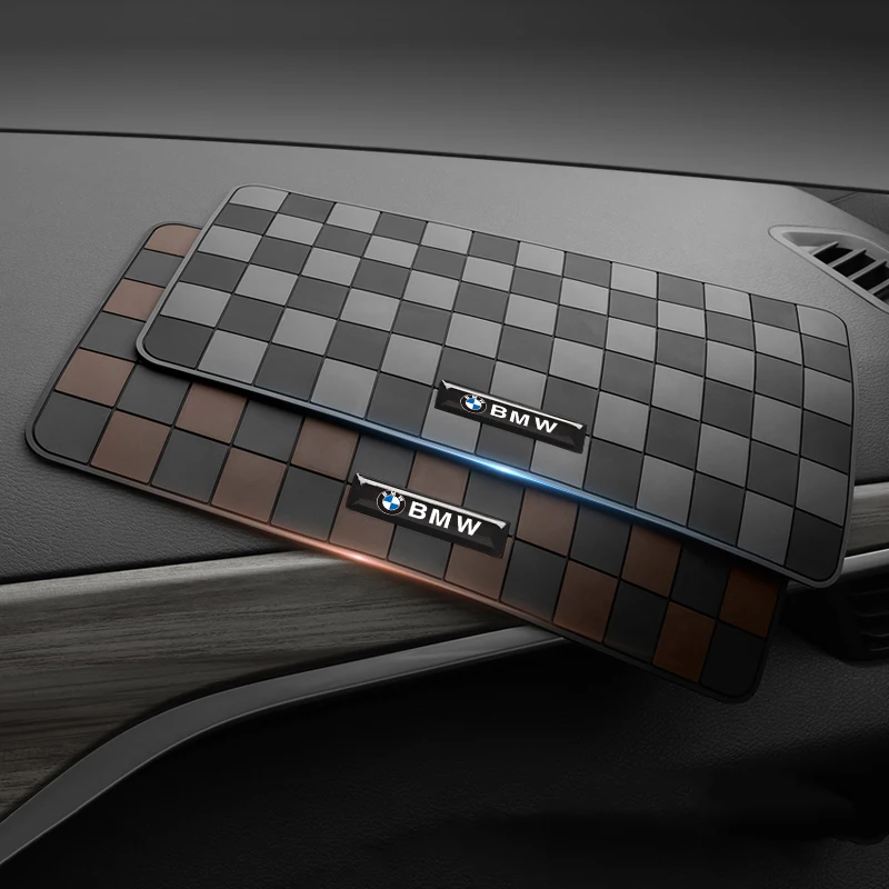 

Нескользящий коврик на приборную панель автомобиля, аксессуары в клетку для BMW M3 M4 M5 G42 G30 G20 E39 E36 E87 E53 F44 F07 F34 G15 G16 G23