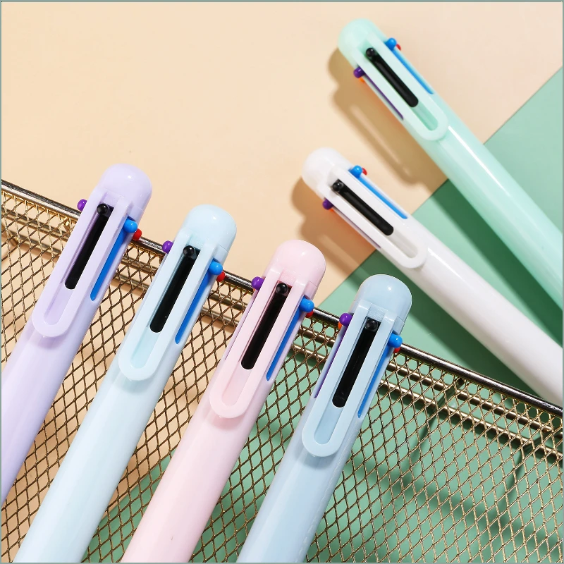 Macaron Cute Student Supplies Stationery 6 Colors Girl Heart Ballpoint Pen Set School Supplies Back To School