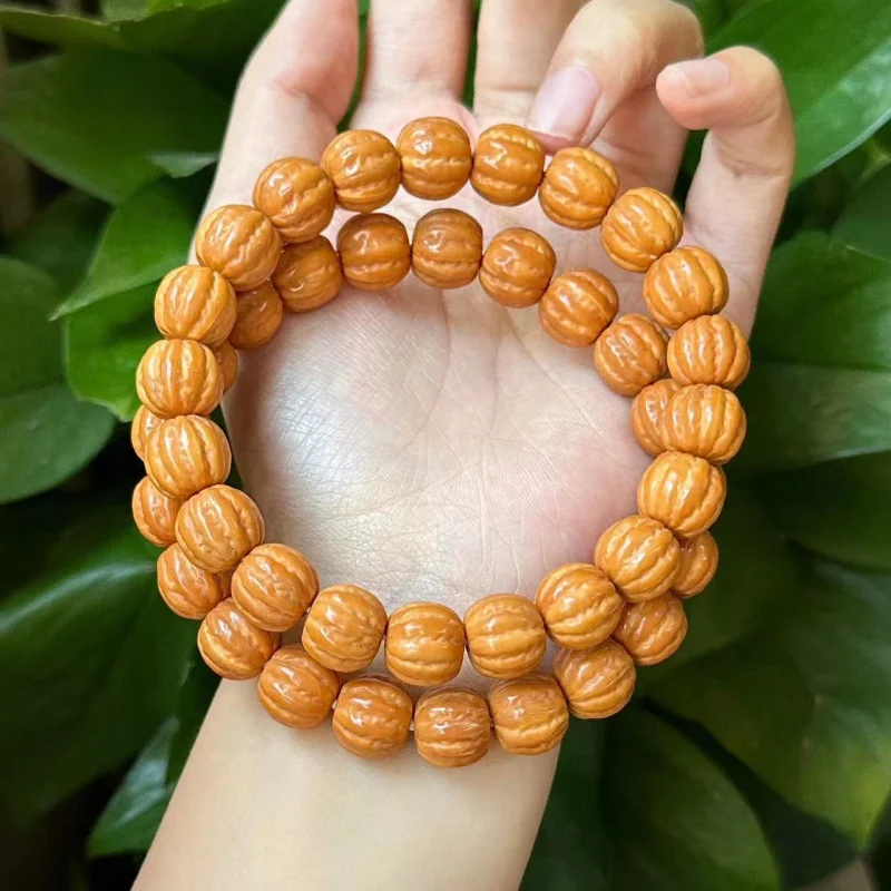 Monkey Head Bracelet Jingbaleng Perfect Circle Stump Coarse Band Small Walnut Carved Single Circle Crafts Men Women's Rosary Bra