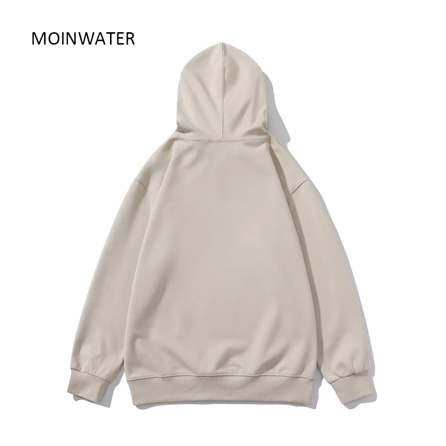 MOINWATER Women New Casual Hoodies Female Streetwear Light Blue Hooded Sproty Sweatshirts Lady Khaki Long Sleeve Tops MH2301