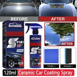 3 in 1 Ceramic Car Coating Spray High Protection 120ml Quick Auto Coating Spray Eliminate Dirt Stain Scratch Nano Repair Spray