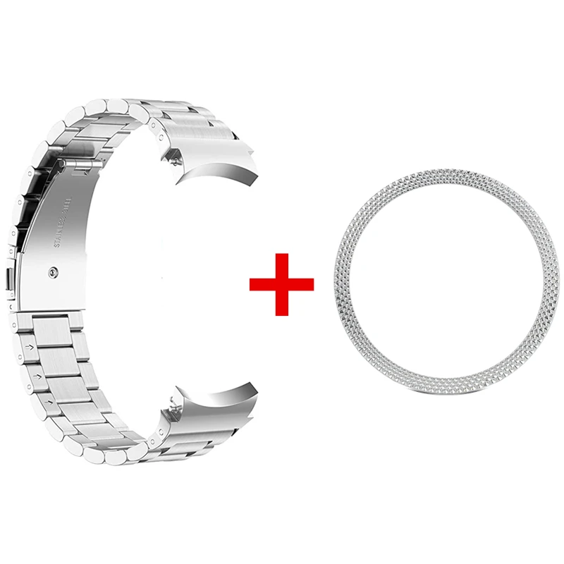 No Gaps Metal Band+Bezel Ring for Samsung Galaxy Watch 4 5 6 7 44mm 40mm Strap For Galaxy Watch 4 6 Classic 43mm 47mm