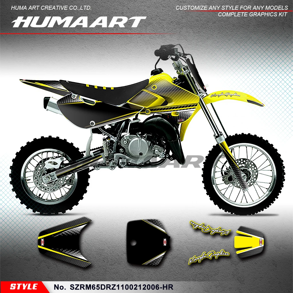 

HUMAART Dirtbike Graphics Sticker Sheet for Suzuki RM 65 DRZ 110 02 03 04 05 06 07 08 09 10 11 12, SZRM65DRZ1100212006-HR