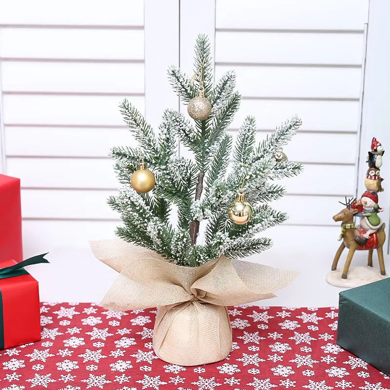 1PC 38CM (H) simulated Christmas tree potted plant Christmas New Year home decoration