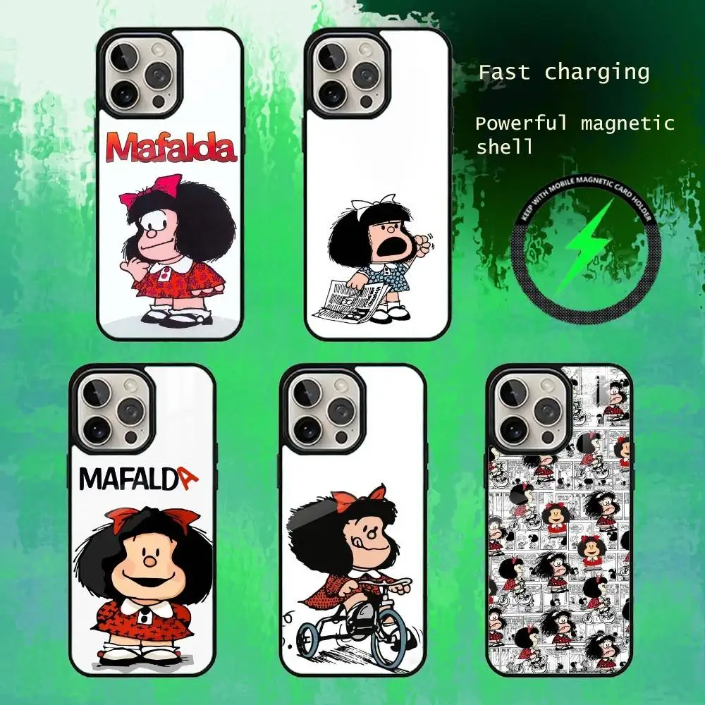 

M-Mafalda Phone Case For iPhone17,16,15,14,13 Plus,Pro Max Magnetic For Magsafe Wireless Charging