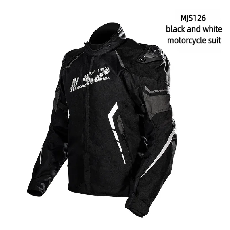 LS2 MJ126 Motorcycle jacket Carbon fiber protective riding clothing for men and women motorcycles waterproof and fall resistant