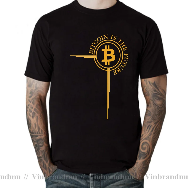 Fashion Offerts Clothes Bitcoin is The Future Funny T Shirt Men Dogecoin Stocks The Coinfather T-Shirt Bitcoin Evolution Tshirt