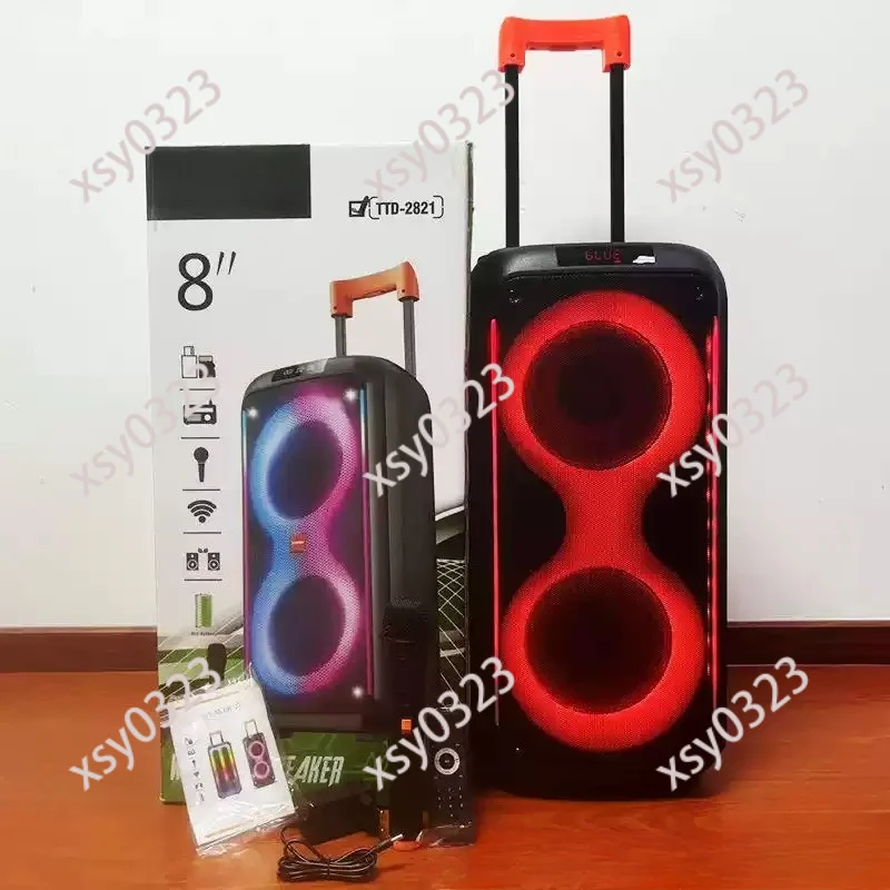 Portable Bluetooth Speaker Heavy Bass LED Light Outdoor Party Stereo Audio Box