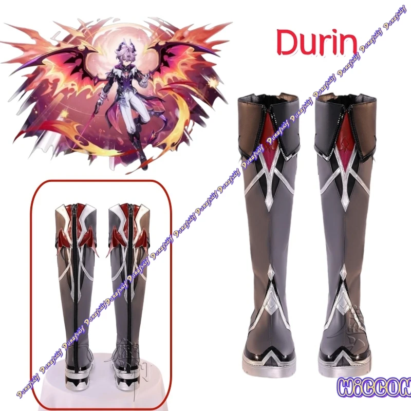 

PU Leather Genshin Impact Durin Cosplay Boots Halloween Carnival Roleplay Shoes Unisex Party Props Accessories