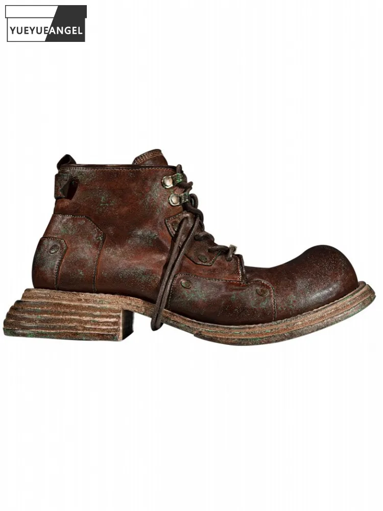 Ręcznie robione męskie buty cargo z prawdziwej skóry Wysokiej jakości motocyklowe buty vintage Plus Size 46 47 48 Dostosowane 15 dni